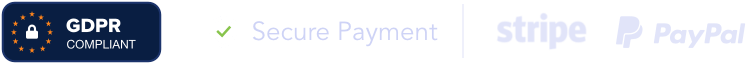 A logo with the words gpr and secure payment.