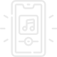 A white icon of a phone with music playing on it in a sample bank.